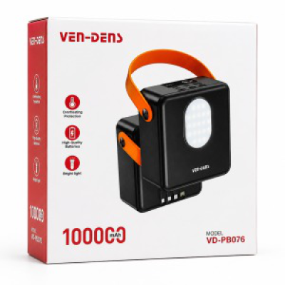VEN-DENS VD-PB076 100,000 mAh High-Capacity Power Bank with Built-in Bright Light